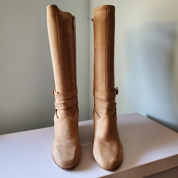 Jimmy Choo Duke - Wood Horn & Suede Boots - Picture 2 of 9